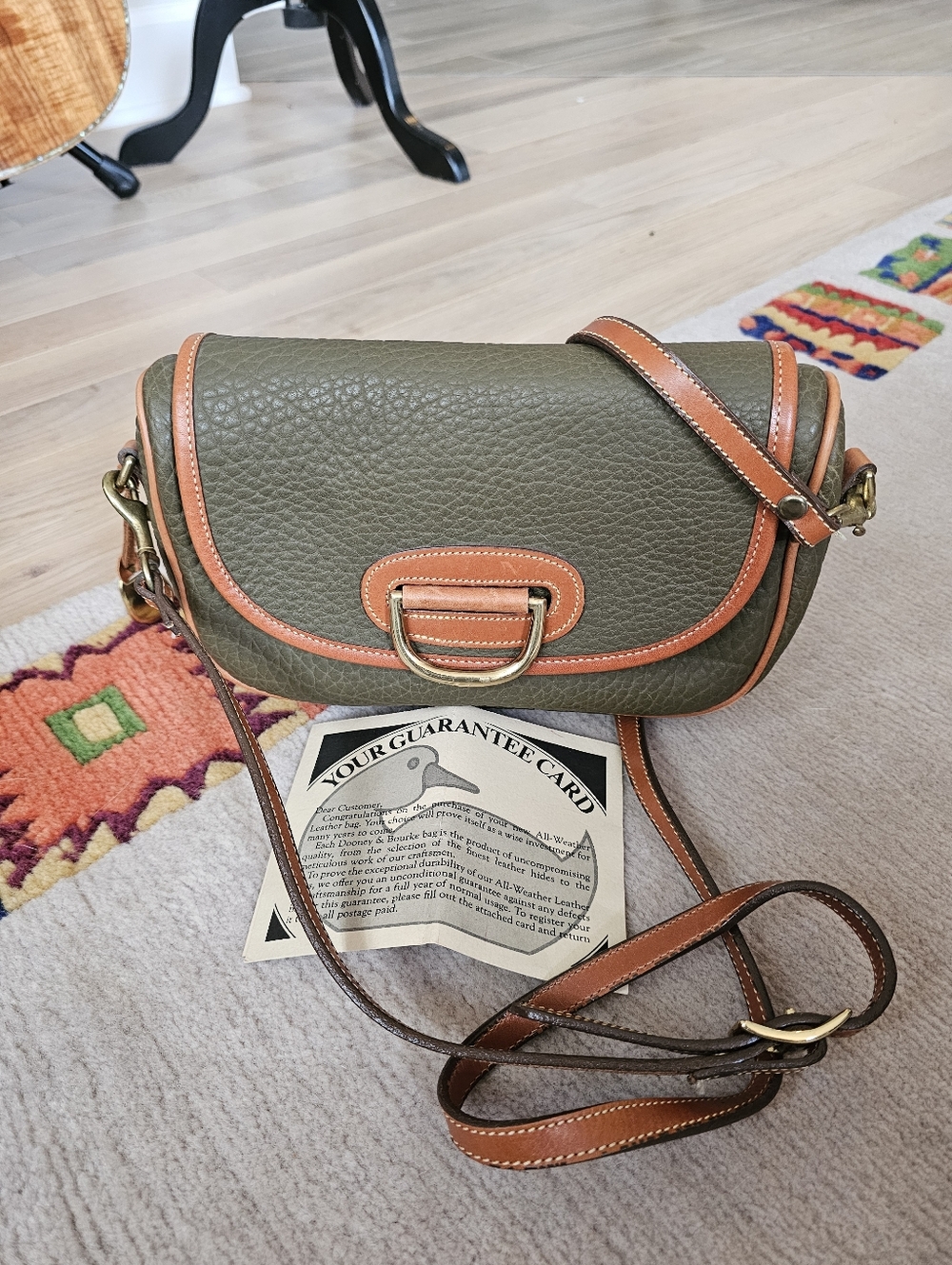 New, Never Used Dooney And Bourke Leather Bag-Embossed DUCK Logo/Brass Hardwarwe
